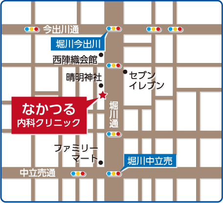 なかつる内科クリニック 周辺地図