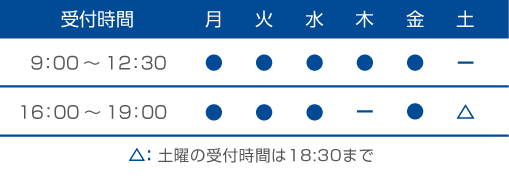 なかつる内科様診療時間表